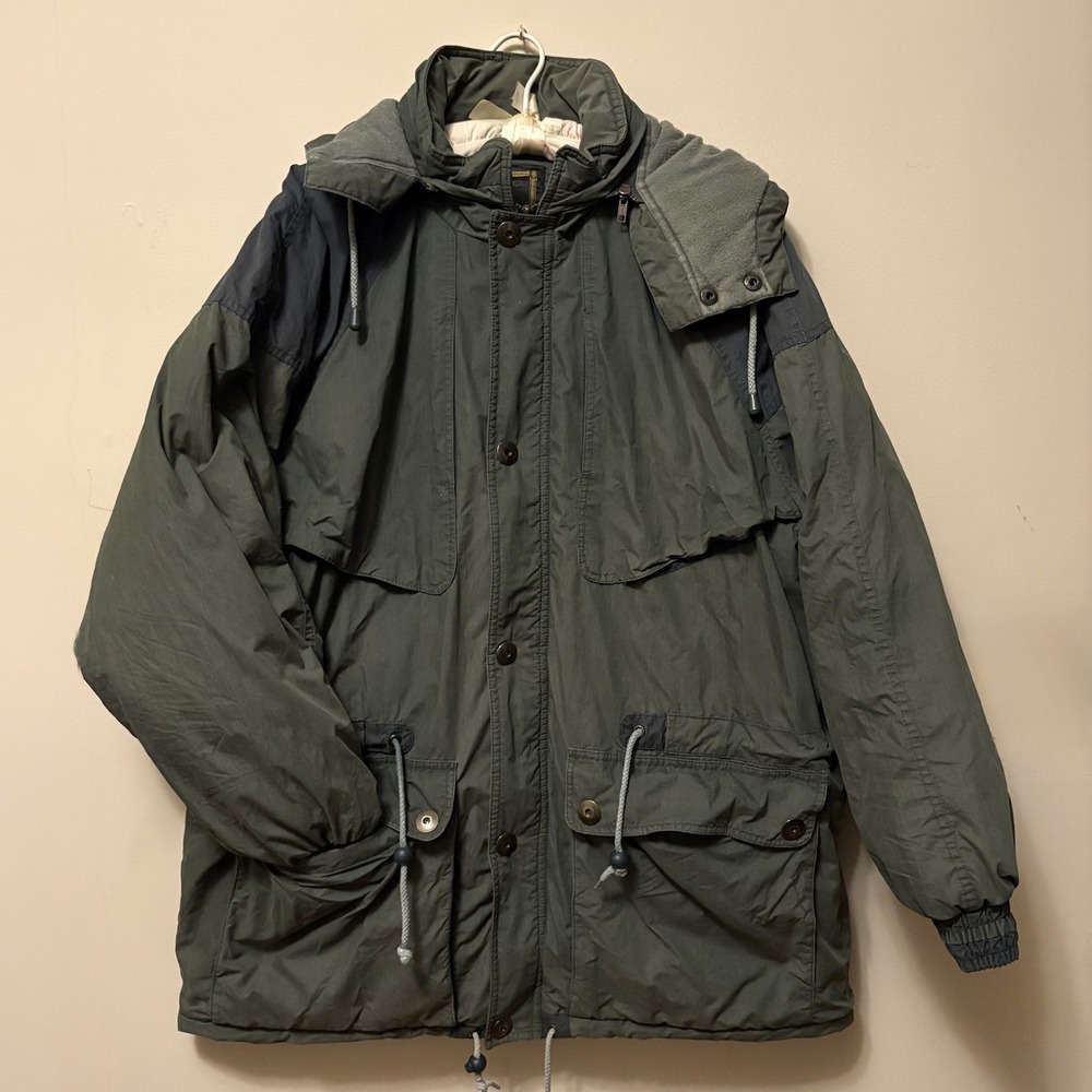Vintage Structure Heavy Winter Jacket Mens L-XL Green